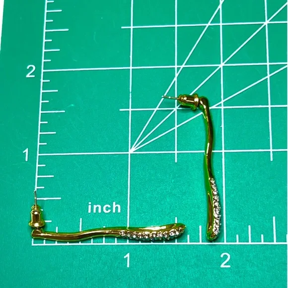 NEW Linear Crystal Earrings Pave Gold Clear CZ Alexis Bittar Solanales STYLE M31 - Picture 3 of 3